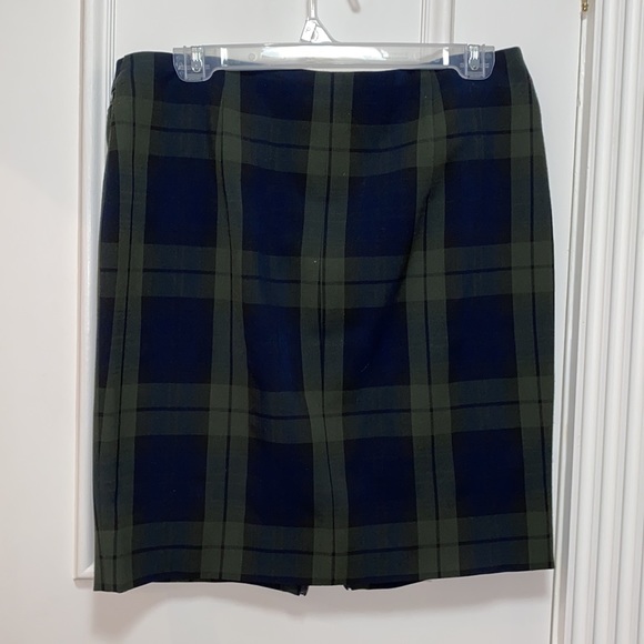 Plaid pencil skirt with faux leather detail - Picture 4 of 4